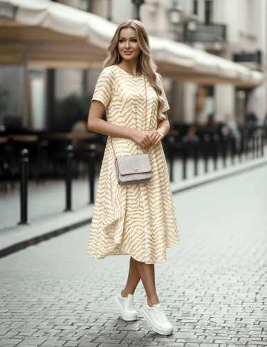 Modna sukienka OLA - trapezowa sukienka we wzory rozm. 38-48