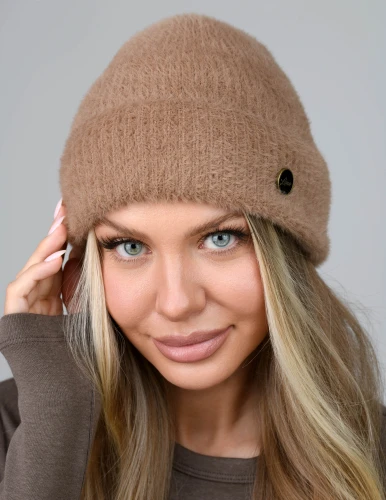 Modna alpakowa czapka damska - czapka bez pompona