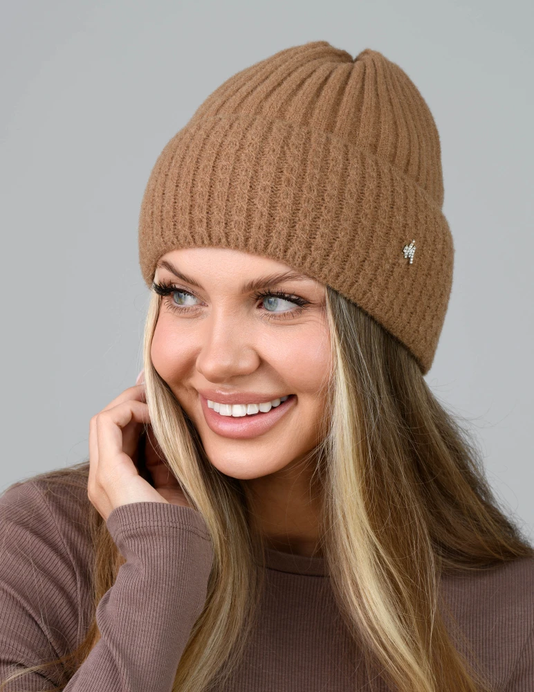 Klasyczna czapka zimowa damska beanie - czapka bez pompona