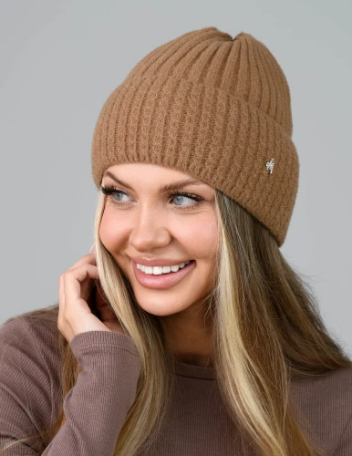 Klasyczna czapka zimowa damska beanie - czapka bez pompona
