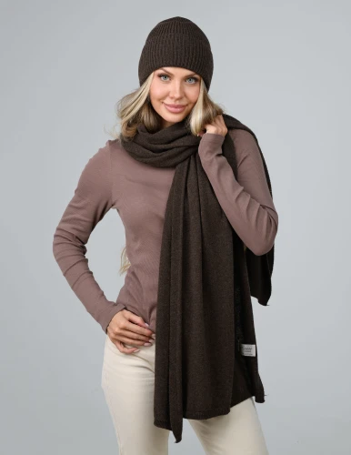 Elegancki komplet zimowy Cashmere - kaszmirowa czapka i kaszmirowy szalik