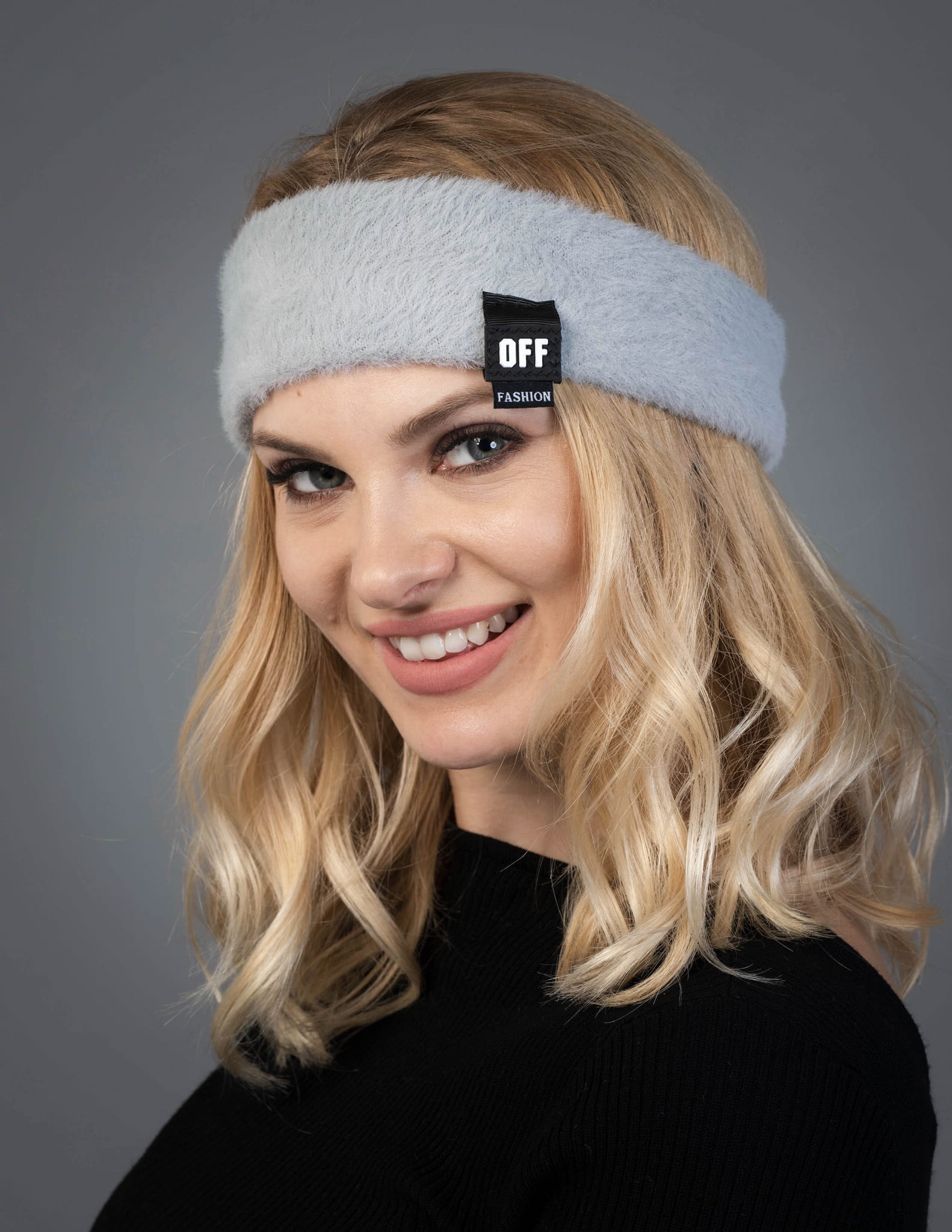 Zimowa uniwersalna opaska z alpaki nieorganicznej LEMA  - szara