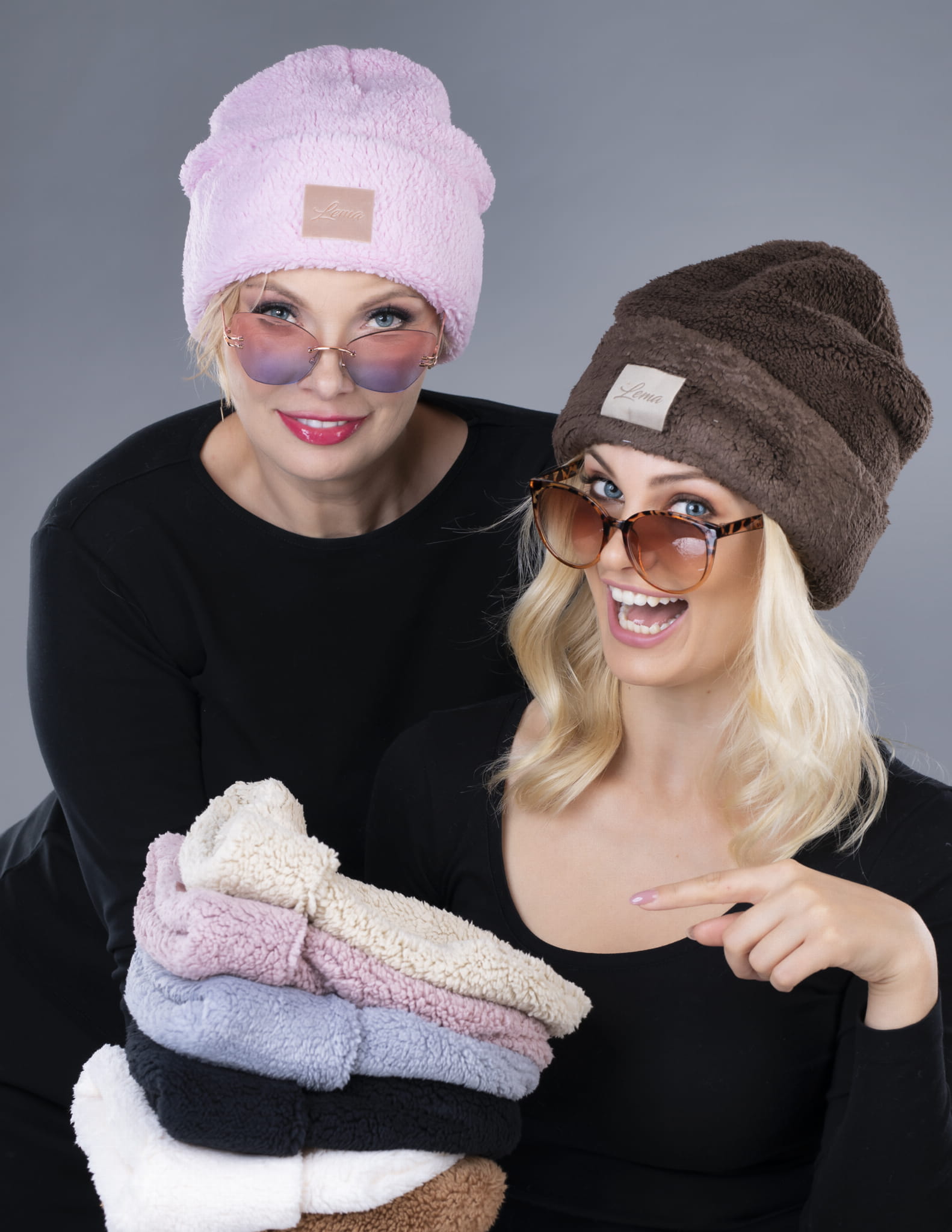 Ciepła czapka z miśka, futrzana czapka zimowa, czapki dla dzieci z futerka ekologicznego, internetowa hurtownia czapek  LEMA Wólka Kosowska - czapki zimowe mix kolorów